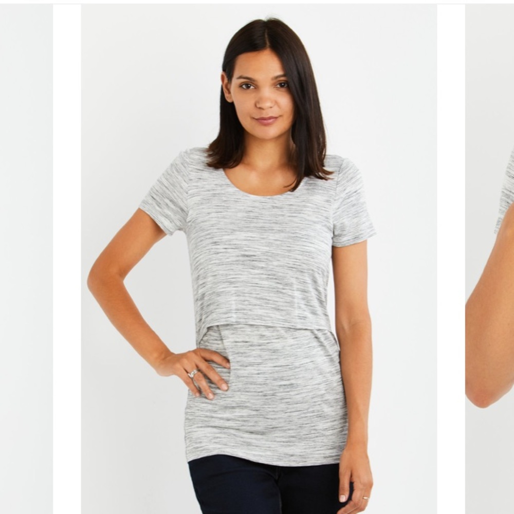 Motherhood maternity Gray nursing top